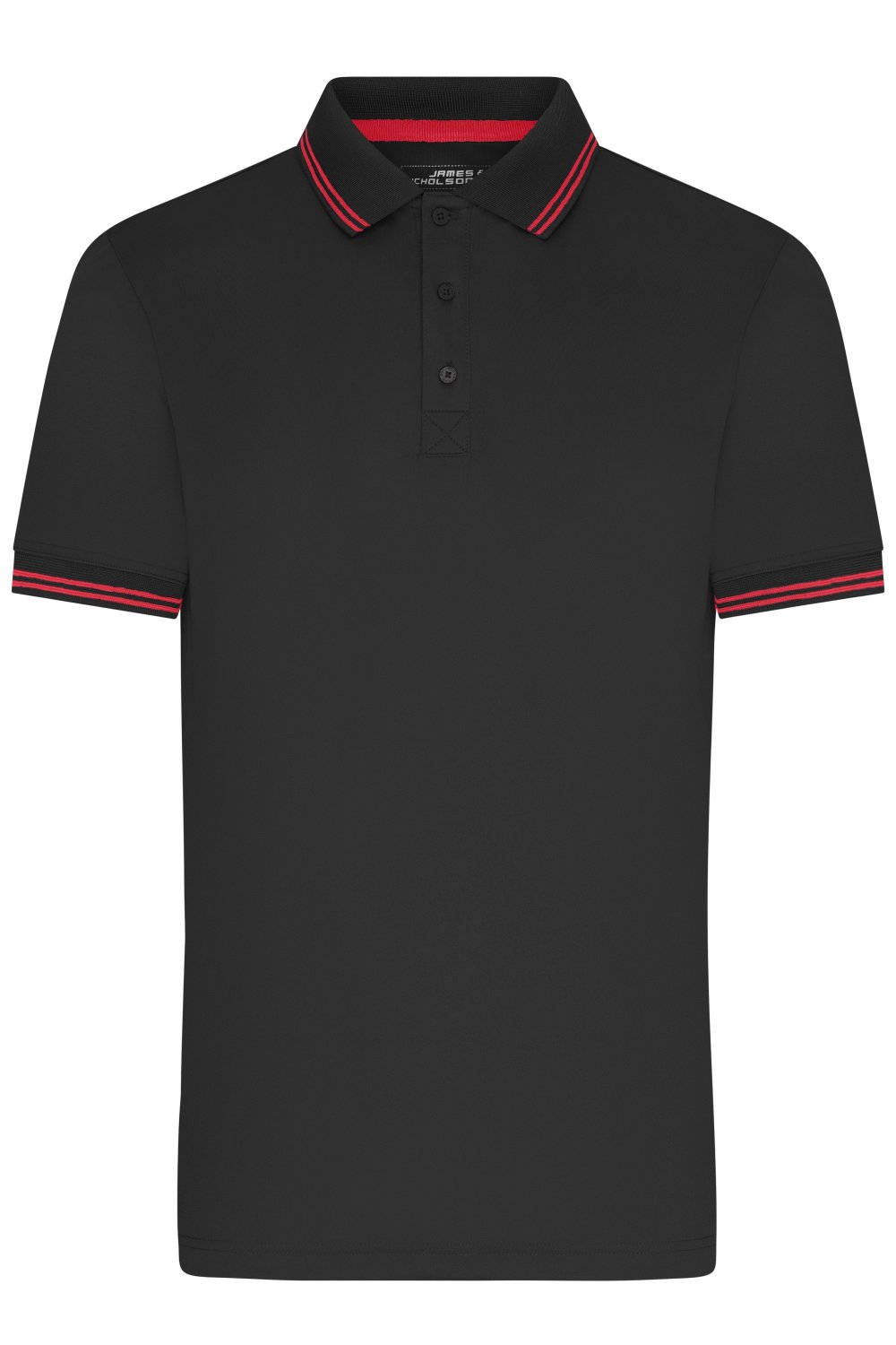 Daiber Men's Functional Polo in Black/Red – Vorderansicht