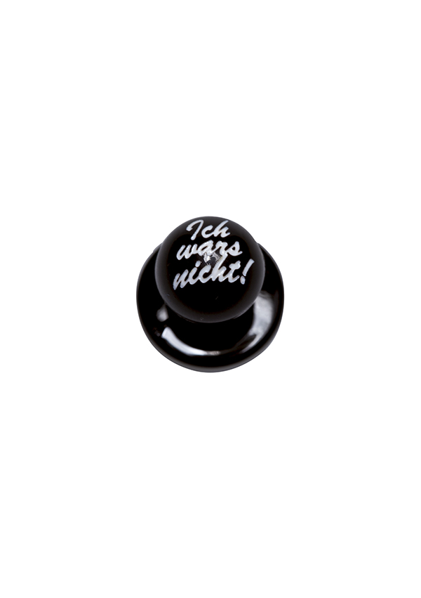 Karlowsky Kugelknöpfe Ich wars nicht!, 12 Stück / Pack in Schwarz – Vorderansicht