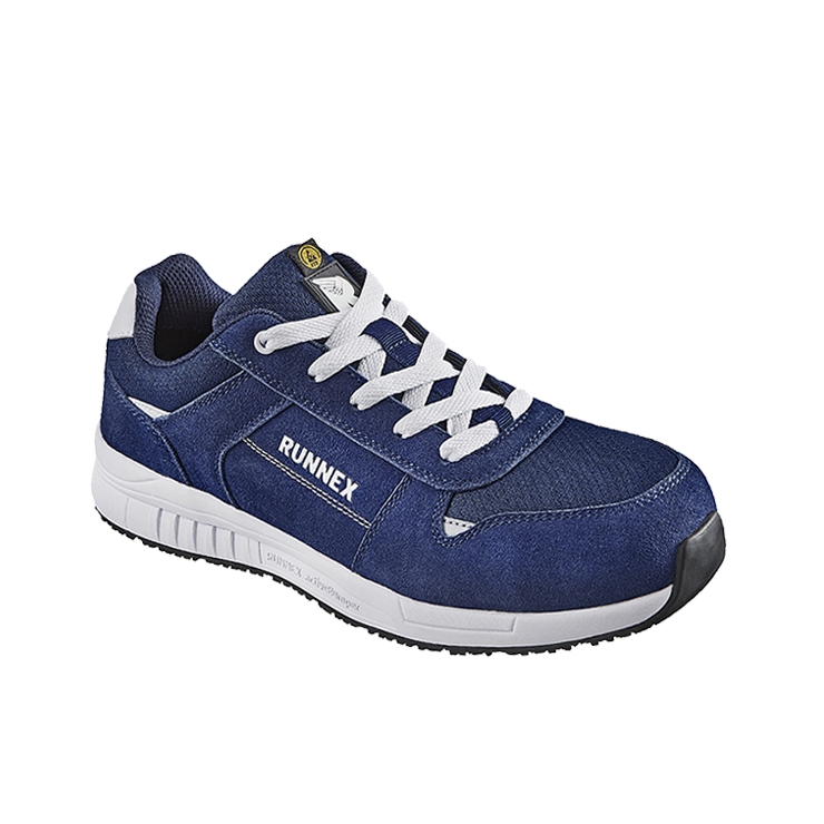 RUNNEX® S3S-ESD-Sicherheitshalbschuhe SportStar in Blau/Weiß – Vorderansicht