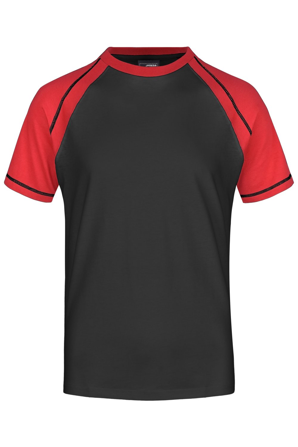 Daiber Men's Raglan-T in Black/Red – Vorderansicht