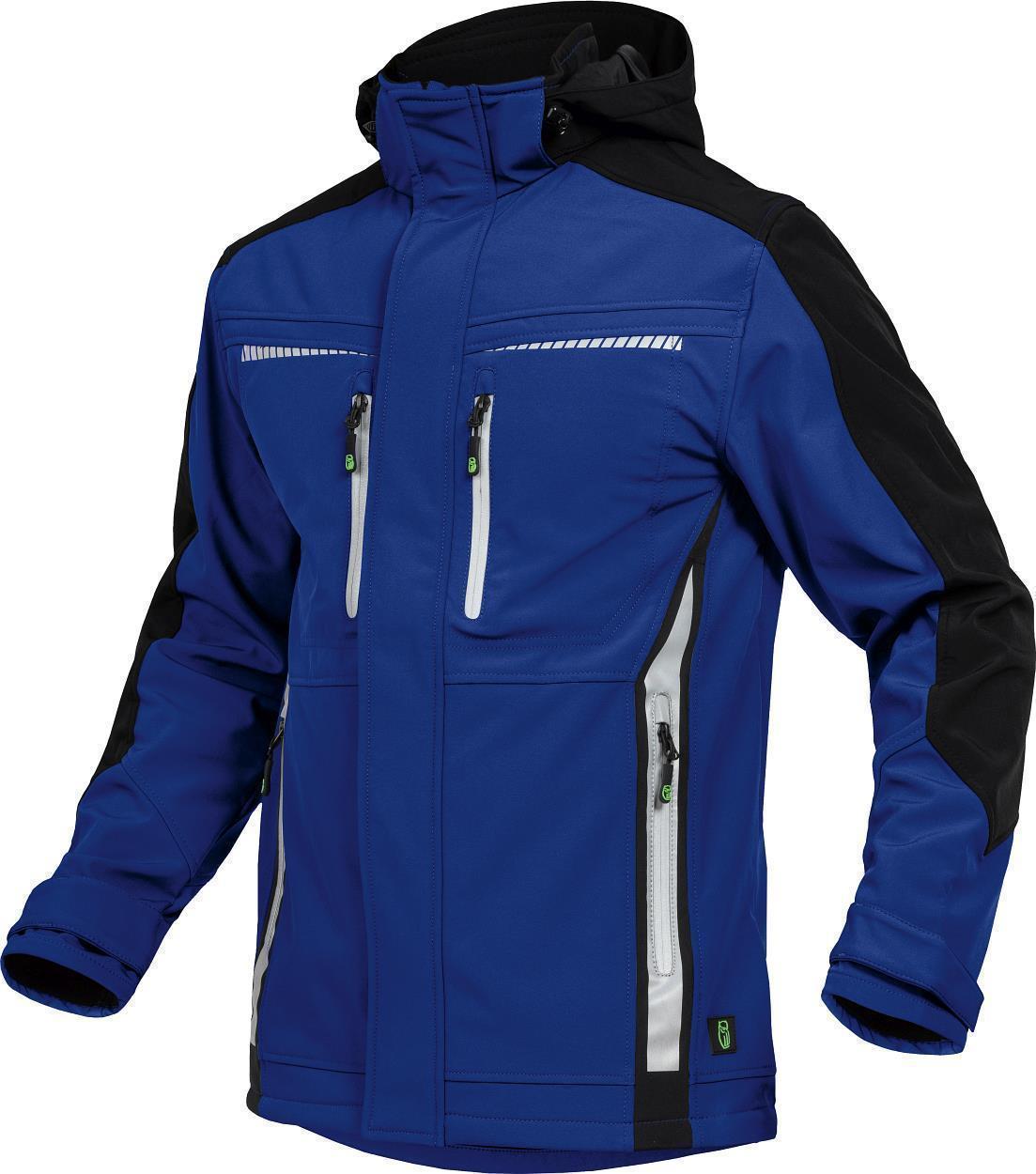 Leibwächter Softshelljacke Flex Line in Kornblau-Schwarz – Vorderansicht