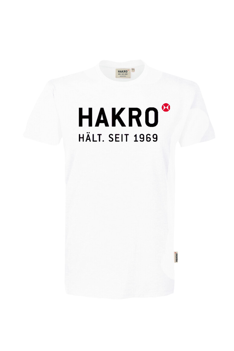 HAKRO 1969 T-Shirt Logo in Weiß – Vorderansicht
