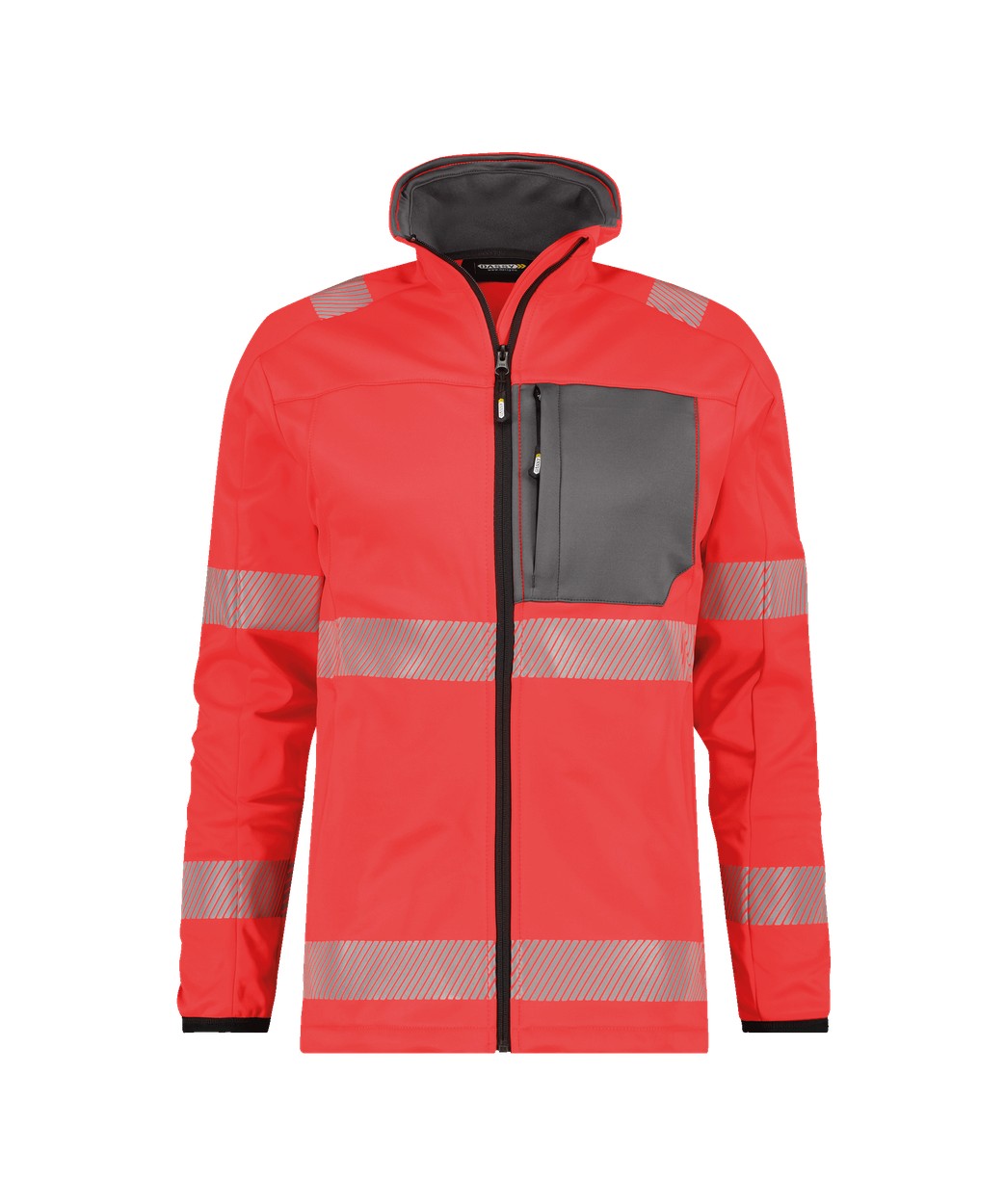 DASSY® Camden in Neonrot/Zementgrau – Vorderansicht