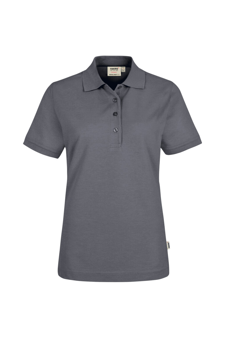 HAKRO 369 Damen Poloshirt MIKRALINAR® ECO in Anthrazit – Vorderansicht