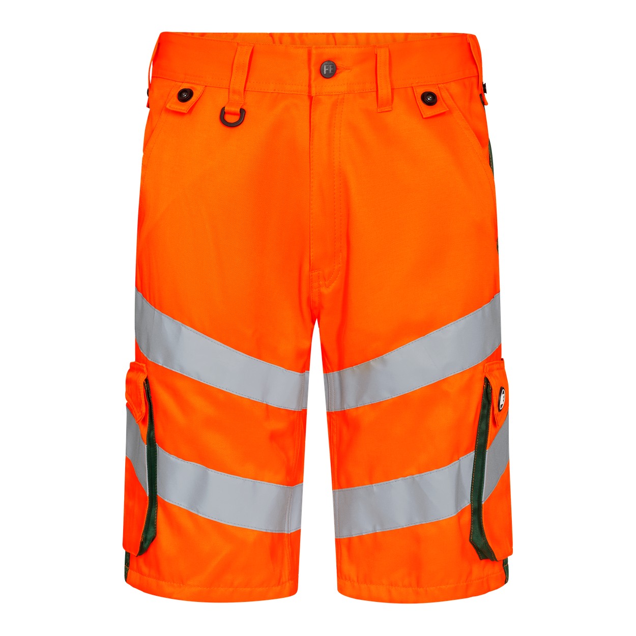 ENGEL Safety 6545-319 Light Arbeitsshorts in Orange/Grün – Vorderansicht