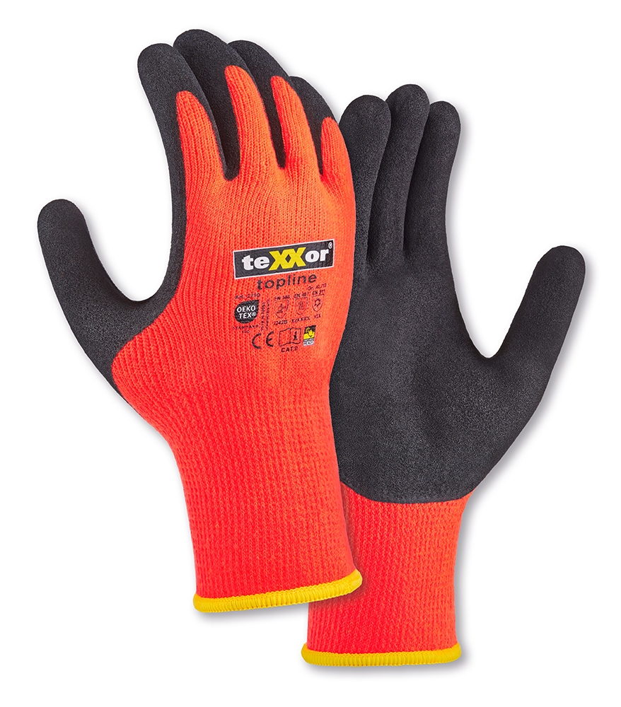 teXXor® topline Winterhandschuhe POLYACRYL in Orange/Grau – Detailansicht