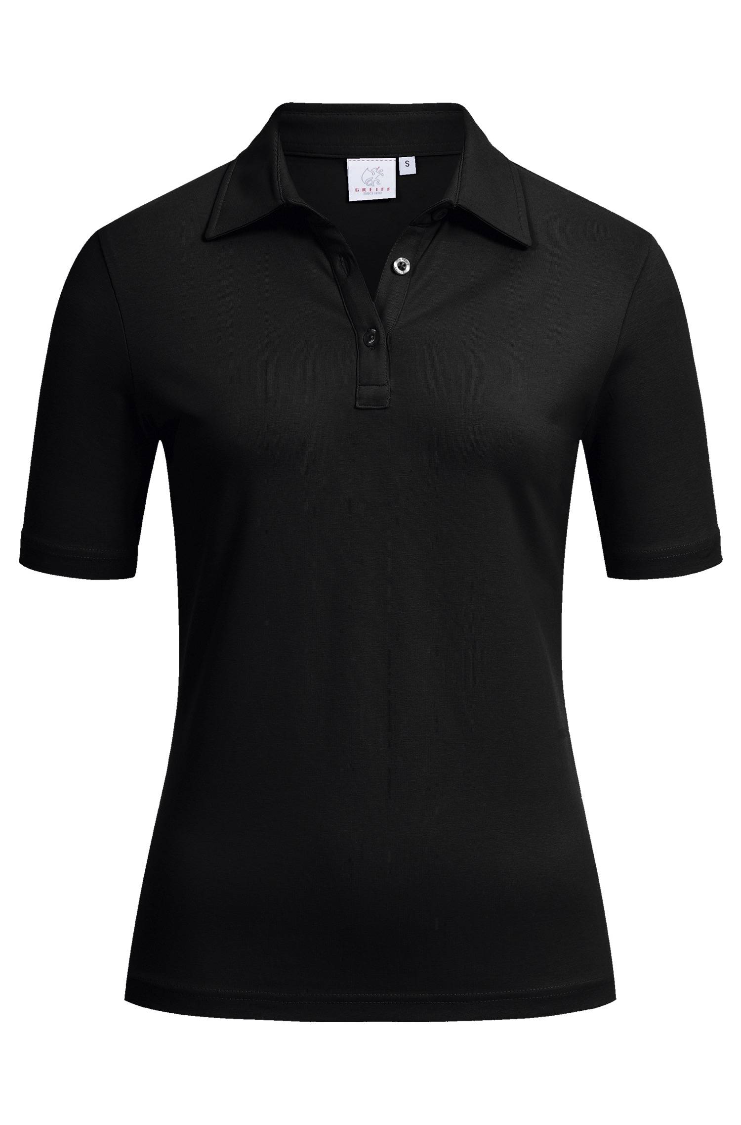 Greiff Damen-Poloshirt RF Shirts in Schwarz – Vorderansicht