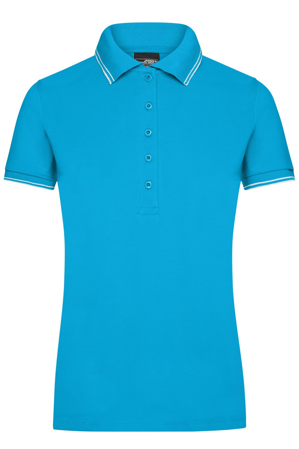 Daiber Ladies' Polo in Turquoise/White – Vorderansicht