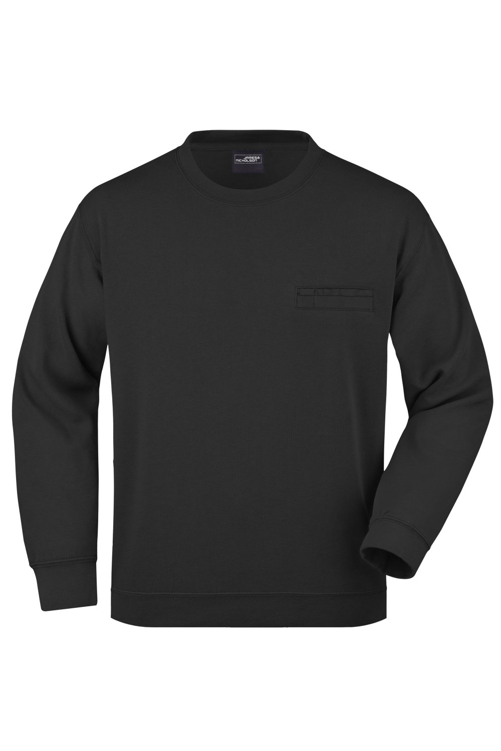 Daiber Men's Round Sweat Pocket in Black – Vorderansicht