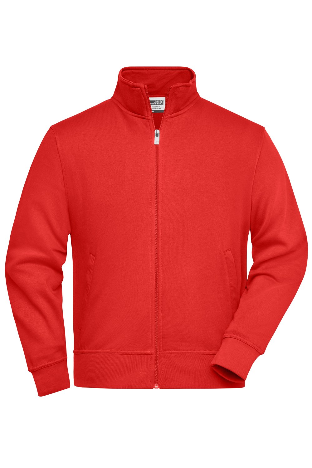 Daiber Workwear Sweat Jacket in Red – Vorderansicht