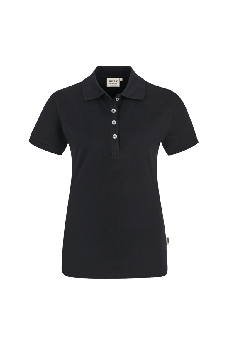 HAKRO 222 Damen Poloshirt Stretch in Schwarz – Vorderansicht