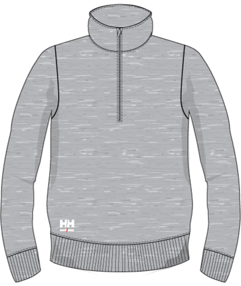 Helly Hansen Workwear CLASSIC 2.0 HALF ZIP SWEAT in Grau Meliert – Vorderansicht