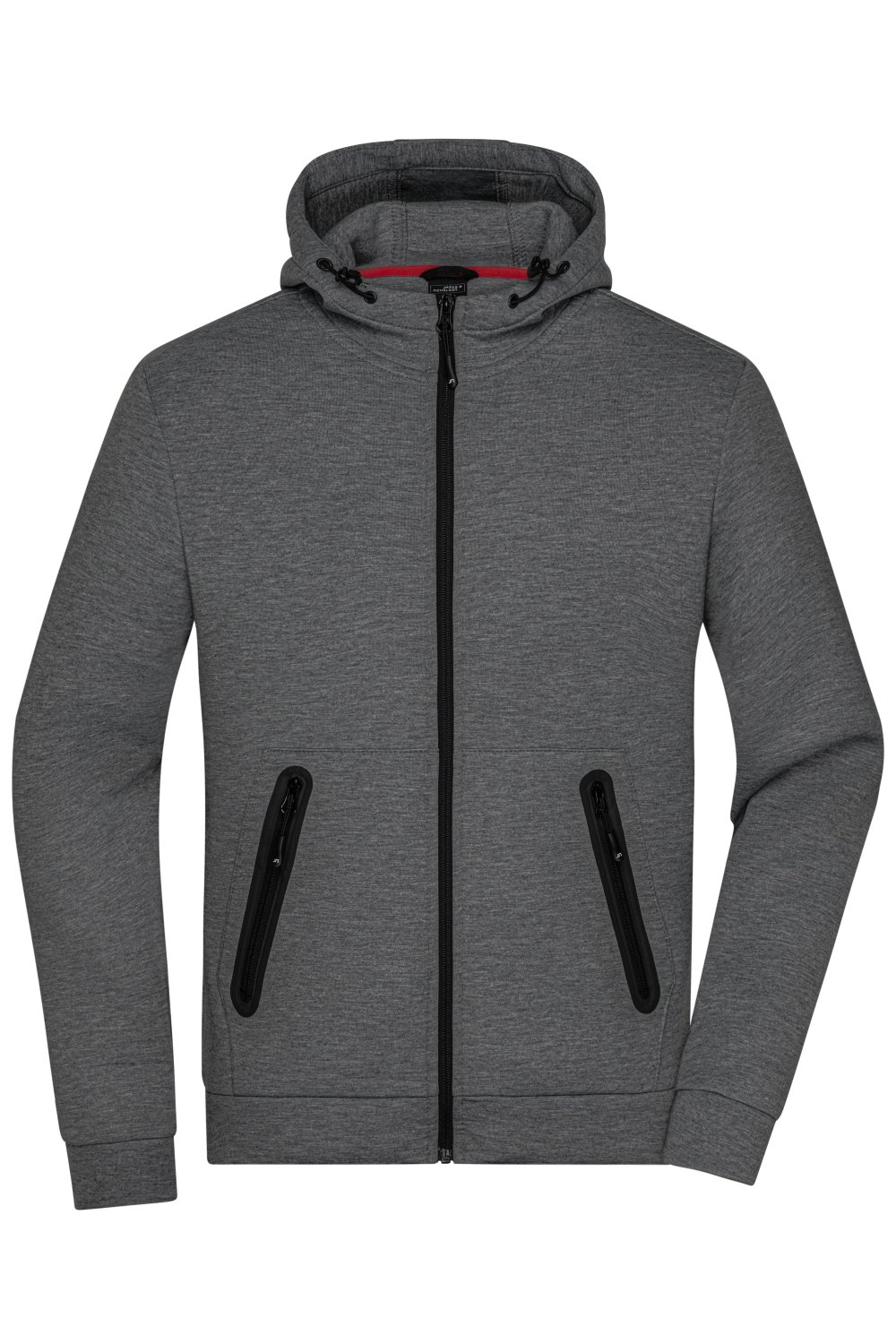 Daiber Men's Hooded Jacket in Dark-Melange – Vorderansicht