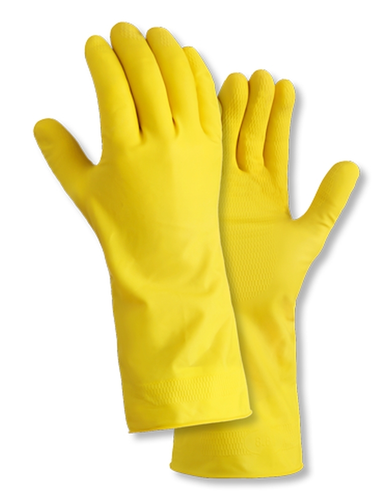 teXXor® Haushaltshandschuhe NATURLATEX in Gelb – Vorderansicht