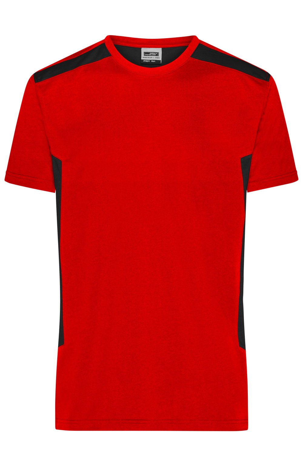 Daiber Men's Workwear T-Shirt - STRONG - GRS & OCS Blended in Red/Black – Vorderansicht