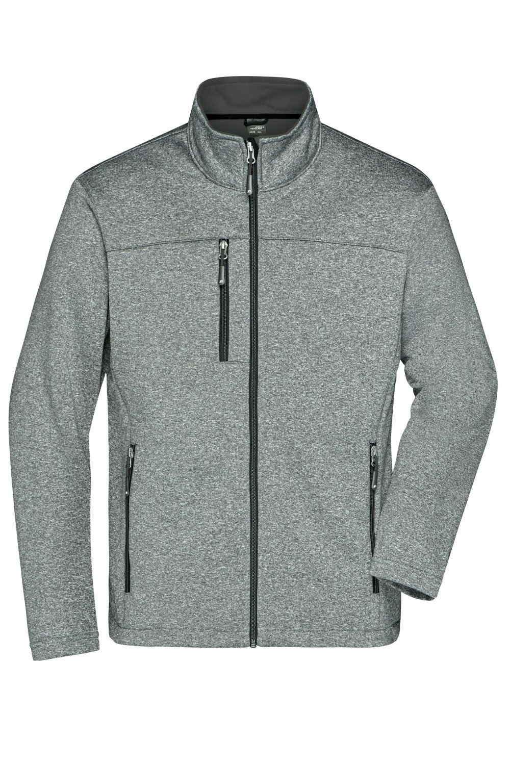 Daiber Men's Softshell Jacket in Dark-Melange/Black – Vorderansicht