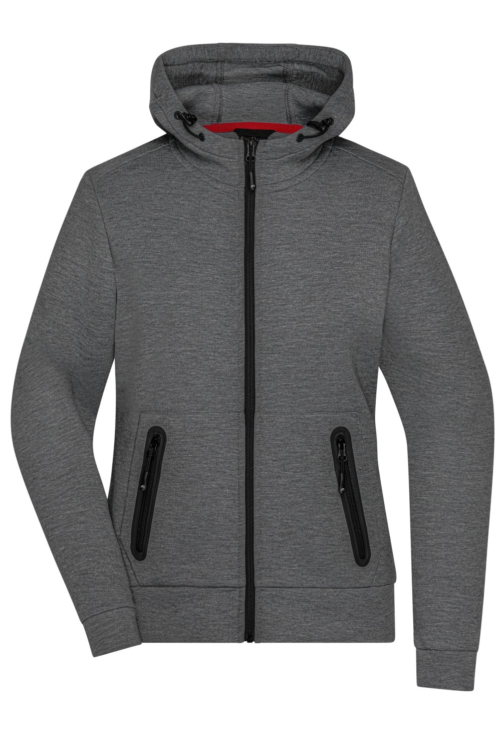 Daiber Ladies' Hooded Jacket in Dark-Melange – Vorderansicht