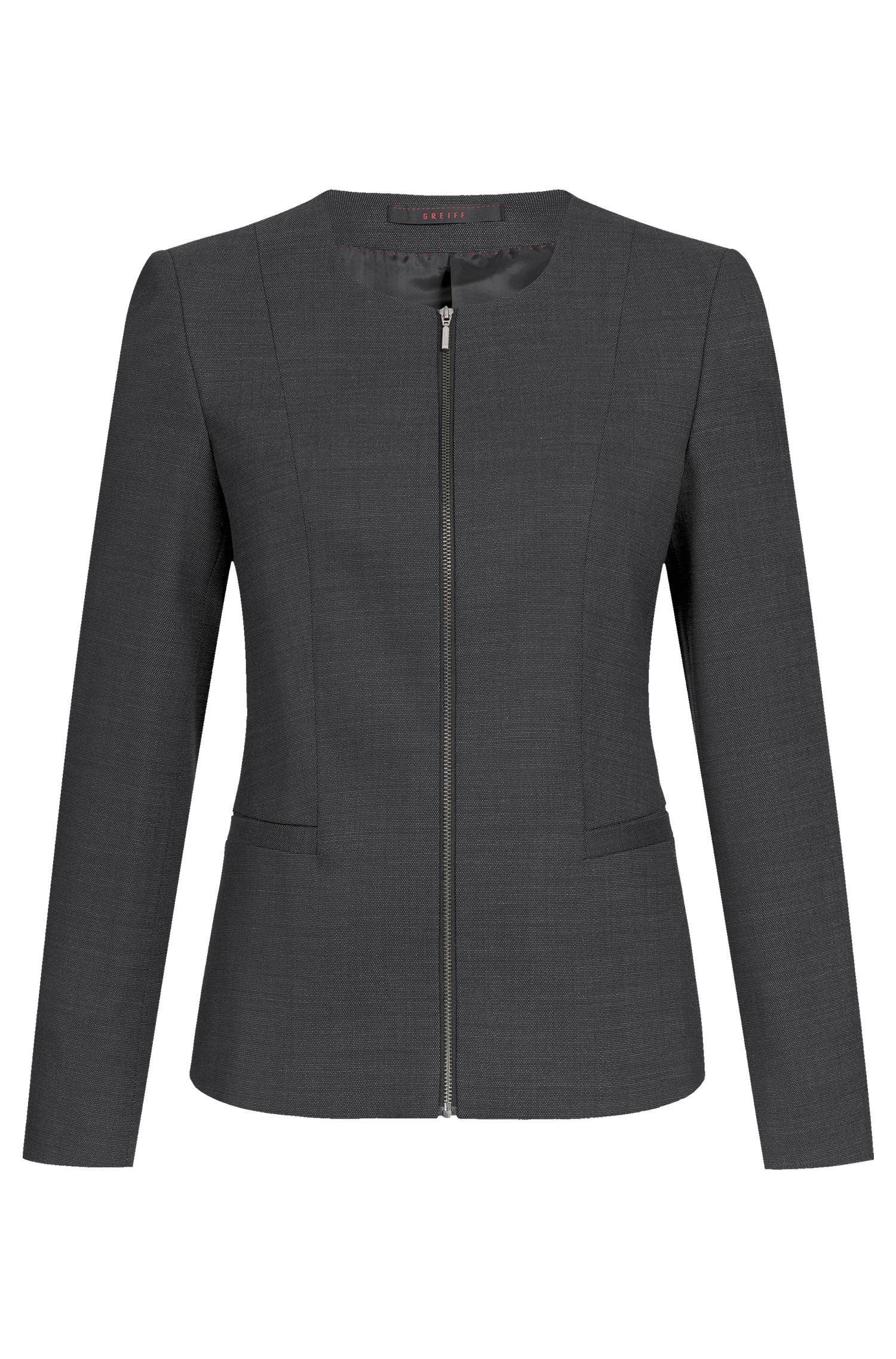 Greiff Damen-Blazer RF Modern 37.5 in Pinpoint Schwarz – Vorderansicht