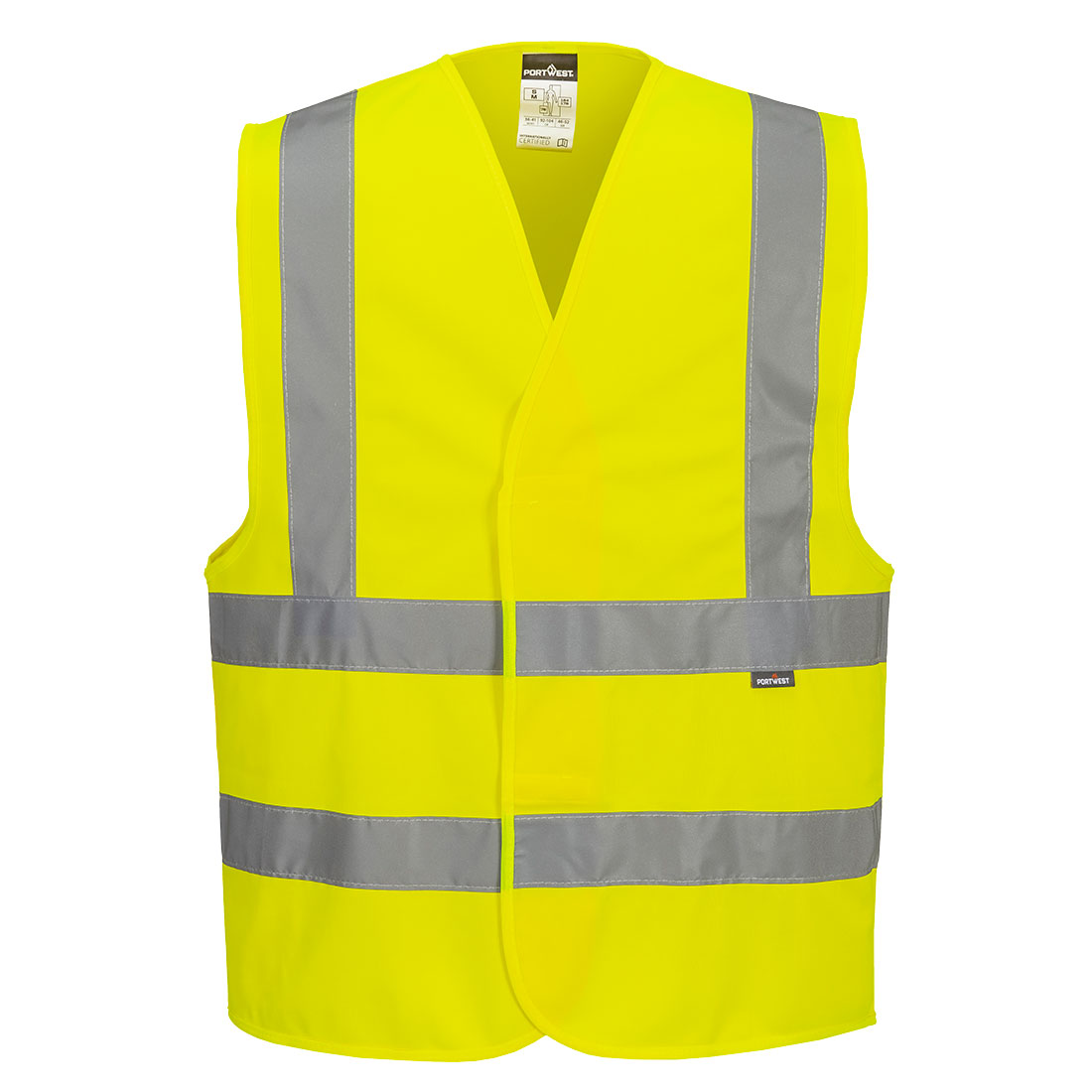 Portwest ES1 Essential Hi-Vis Band and Brace Vest in Gelb – Vorderansicht