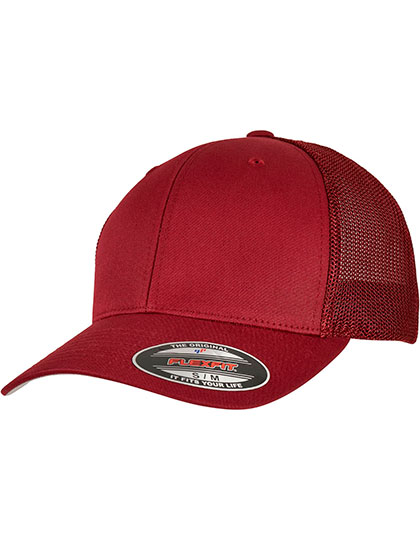 Flexfit Mesh Trucker Cap in Cranberry – Vorderansicht