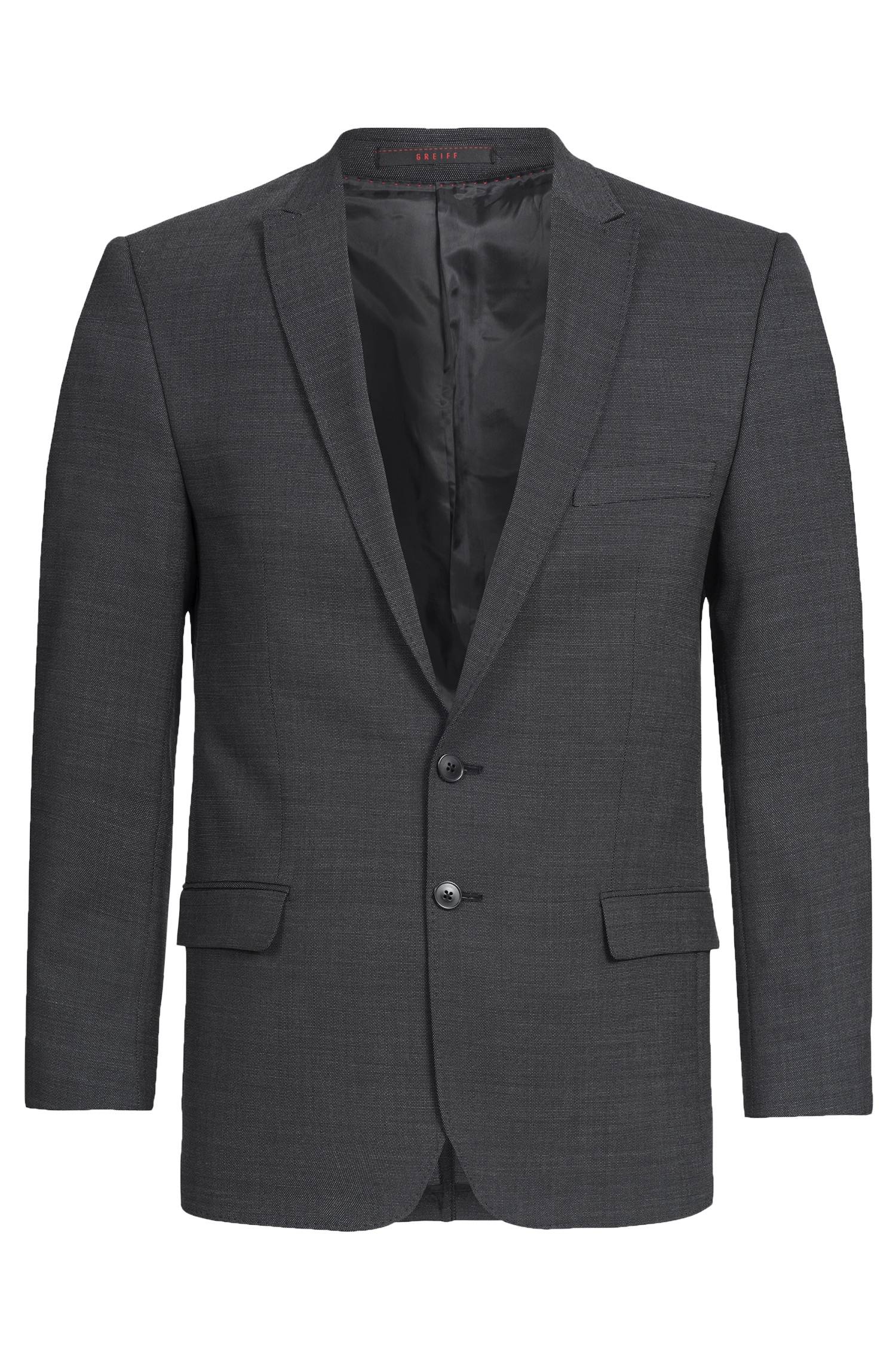 Greiff Herren-Sakko RF Modern 37.5 in Pinpoint Schwarz – Vorderansicht