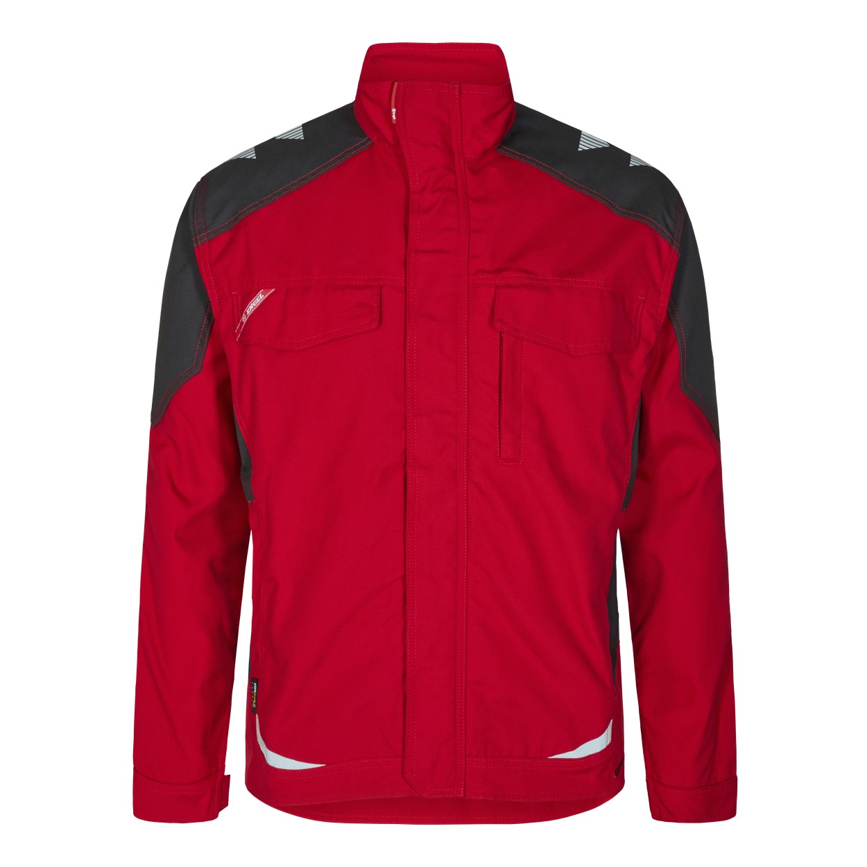 ENGEL Galaxy 1810-254 Arbeitsjacke in Tomato Red/Anthrazit Grau – Vorderansicht