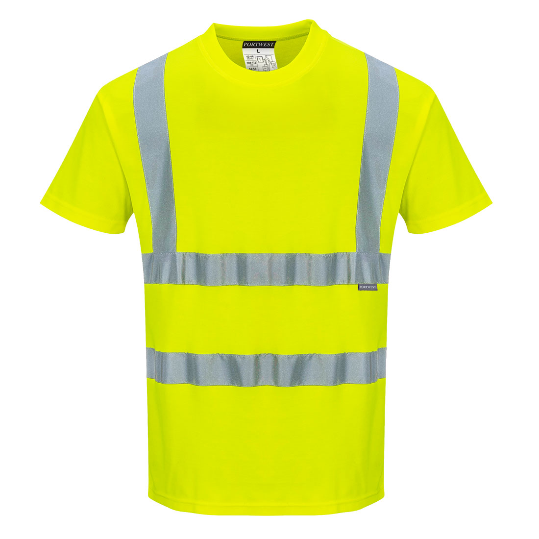 Portwest Hi-Vis Cotton Comfort T-Shirt S/S in Gelb – Vorderansicht