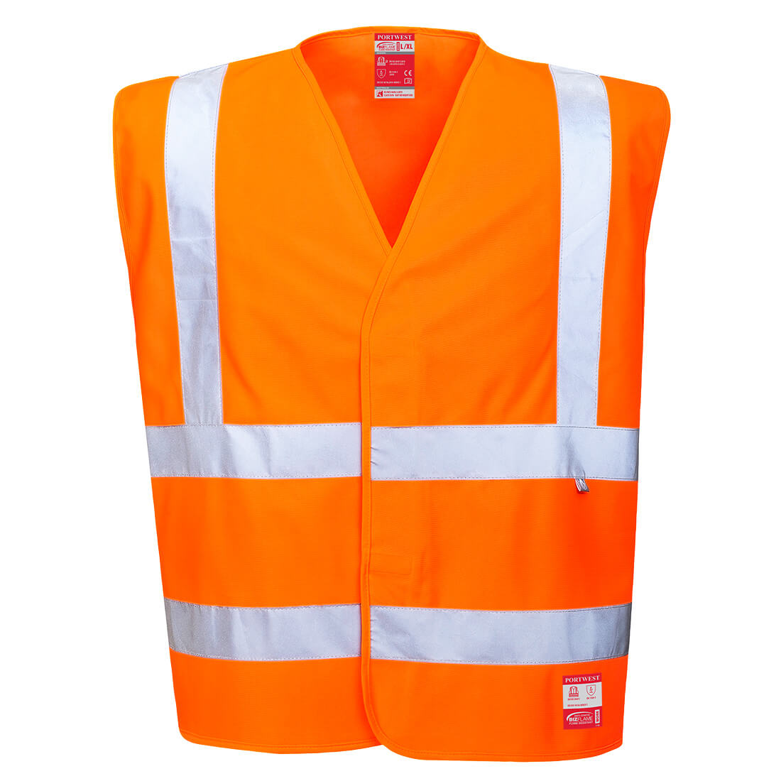Portwest Bizflame Hi-Vis FR Vest in Orange – Vorderansicht