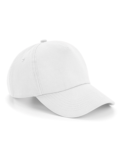 Beechfield Authentic 5 Panel Cap in White – Vorderansicht