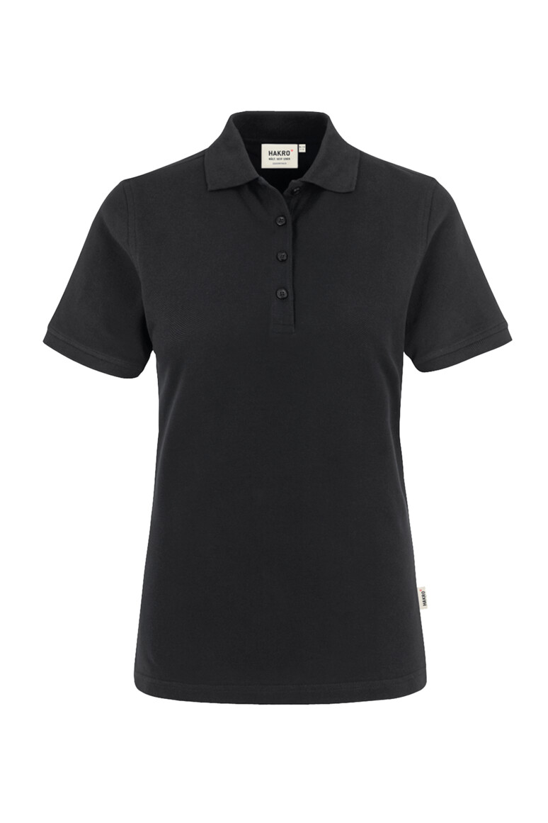 HAKRO 110 Damen Poloshirt Classic in Schwarz – Vorderansicht