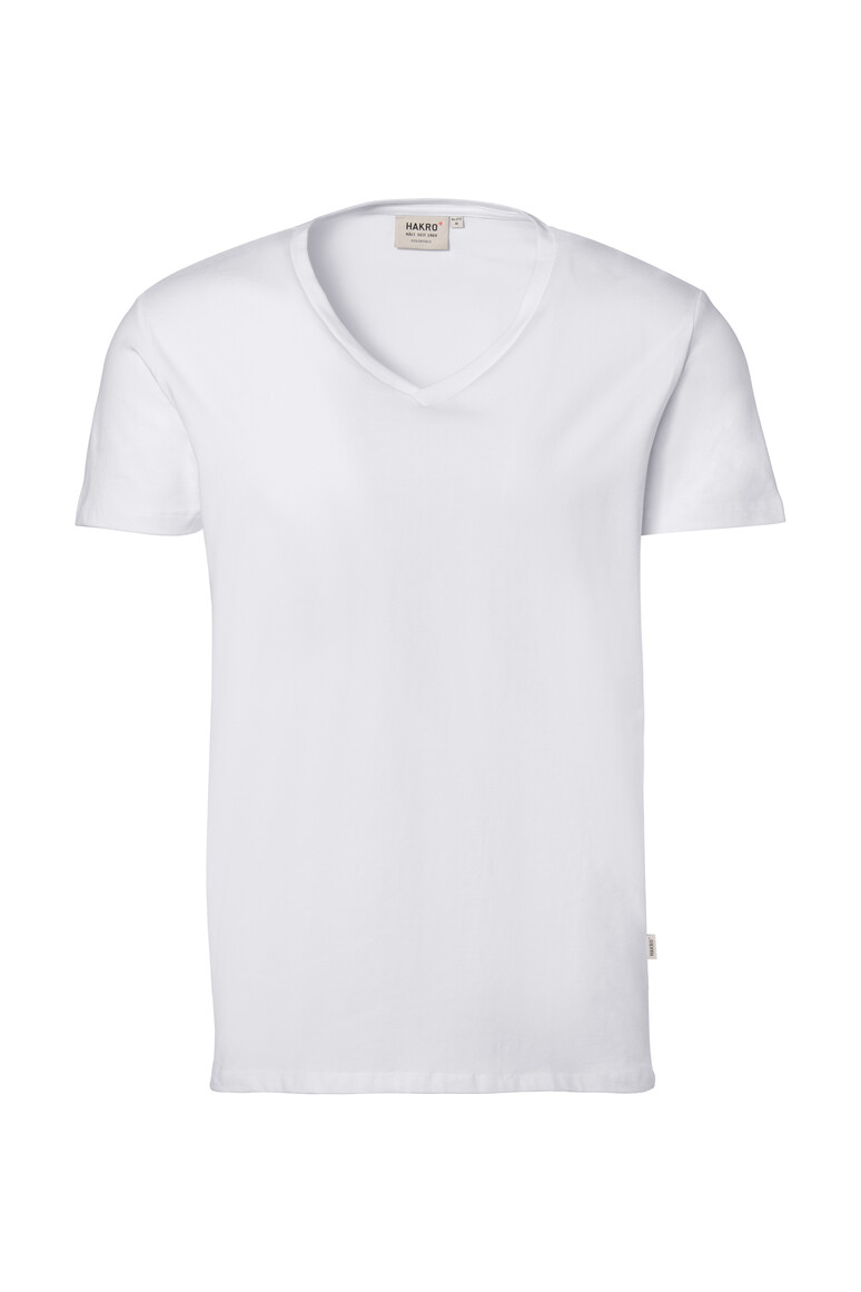 HAKRO 272 V-Shirt Stretch in Weiß – Vorderansicht