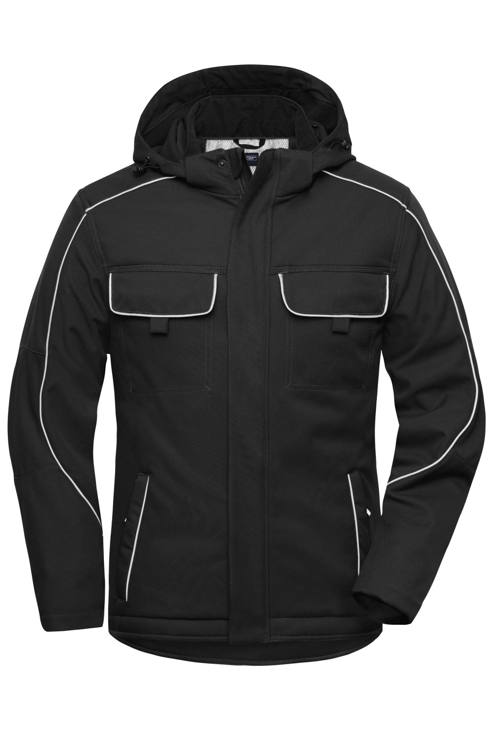 Daiber Workwear Softshell Padded Jacket - SOLID - in Black – Vorderansicht