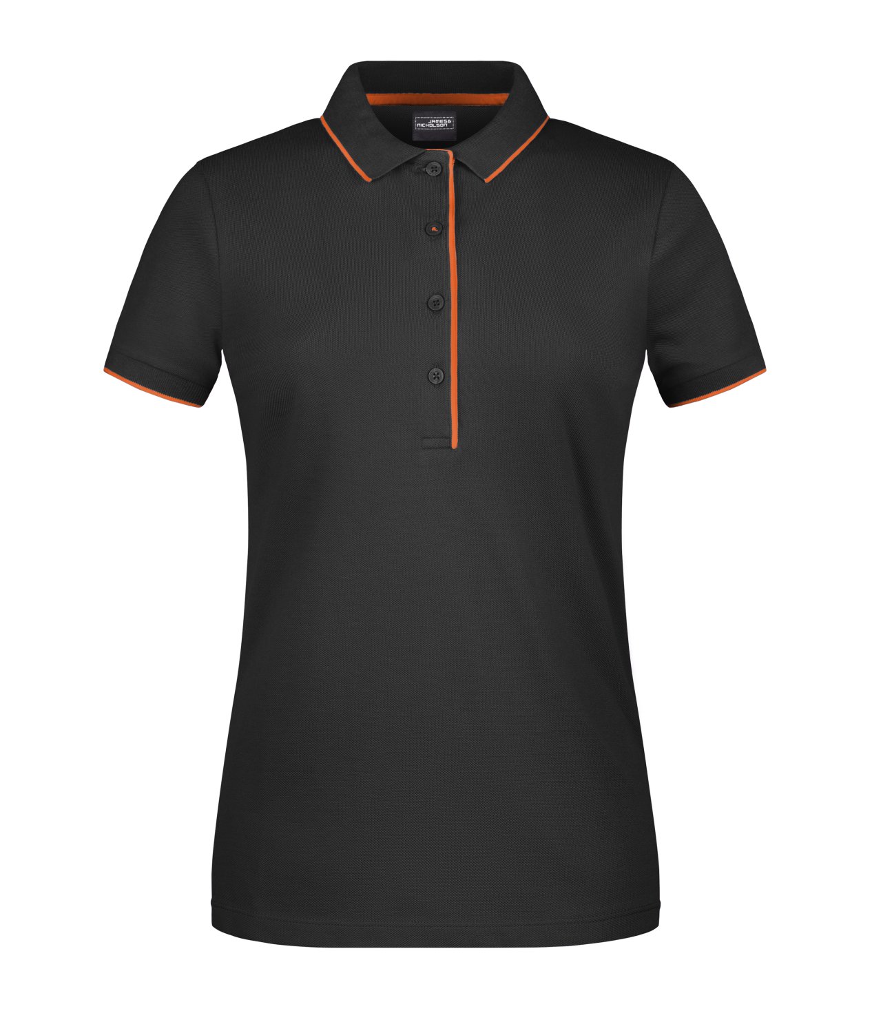 Daiber Ladies' Polo Stripe in Black/Orange – Vorderansicht