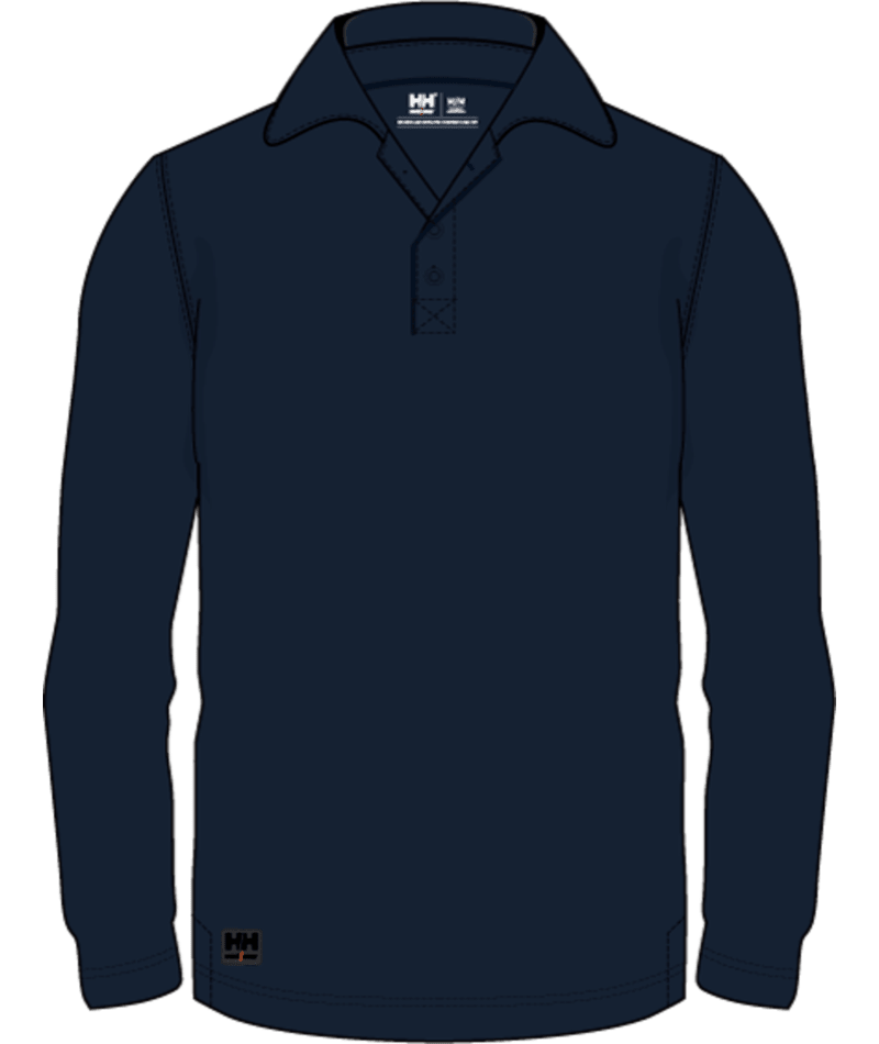 Helly Hansen Workwear TECH LONGSLEEVE POLO in Marine – Vorderansicht