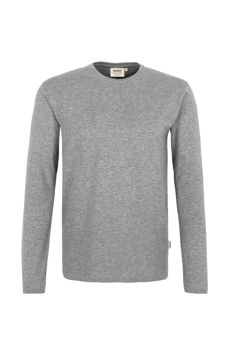 HAKRO 278 Longsleeve Heavy in Grau Meliert – Vorderansicht