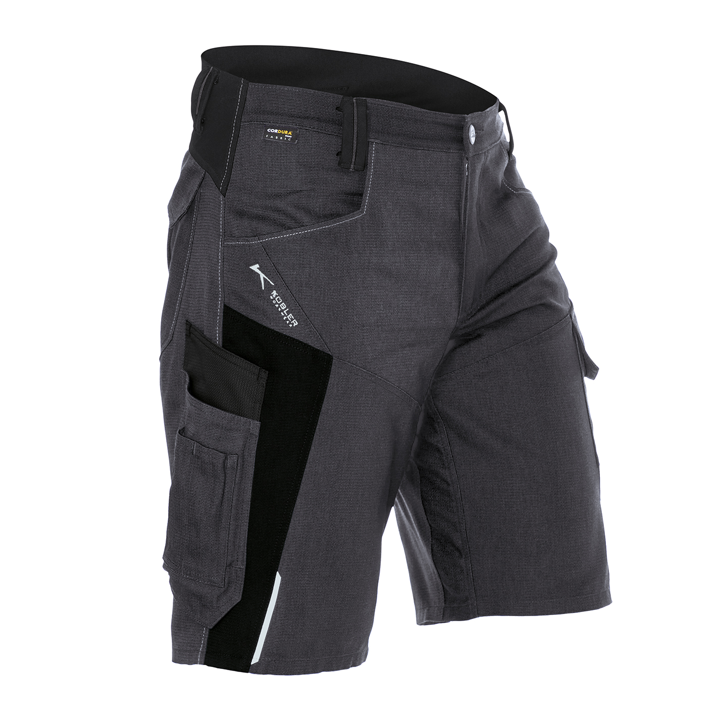KÜBLER BODYFORCE Shorts in Anthrazit/Schwarz – Vorderansicht