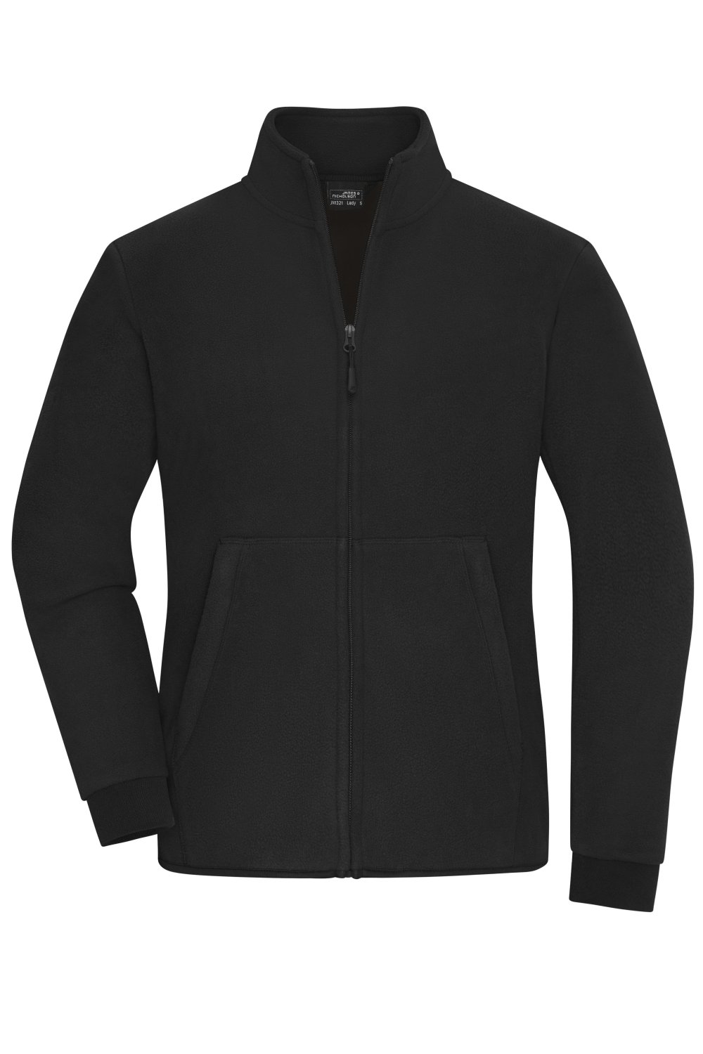 Daiber Ladies' Bonded Fleece Jacket in Black/Dark-Grey – Vorderansicht