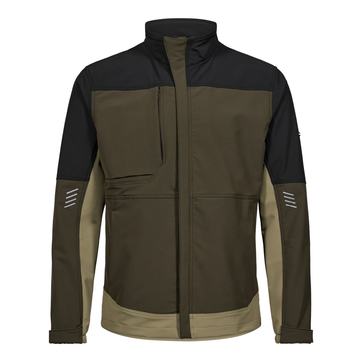ENGEL Entire 1337-234 Arbeitsjacke mit 4-Wege-Stretch in Forest Green/Schwarz – Vorderansicht