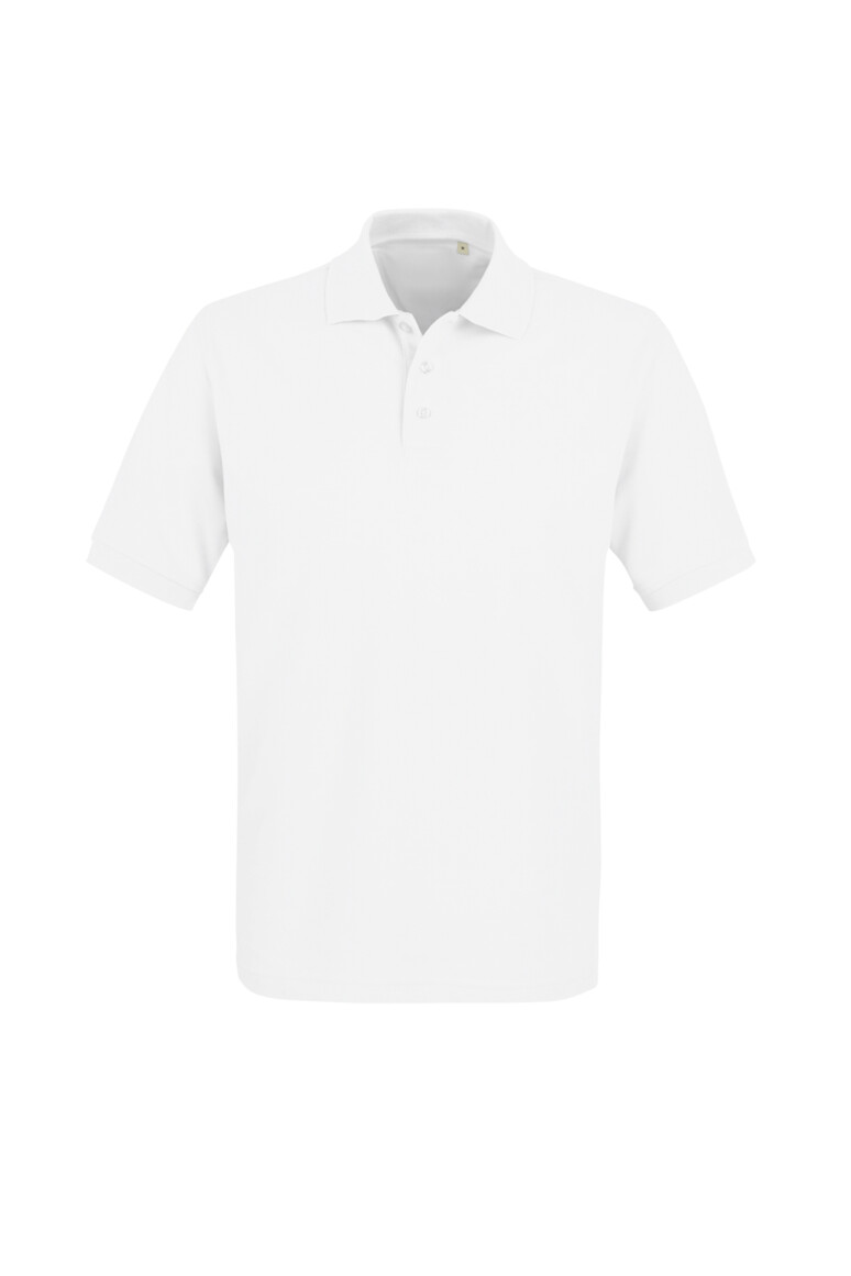 HAKRO 503 Label-Free Poloshirt Heavy MIKRALINAR® ECO in Weiß – Vorderansicht