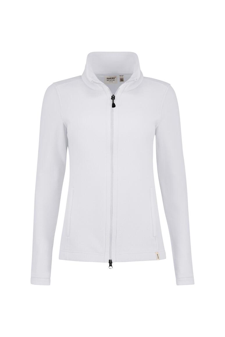 HAKRO 246 Damen Fleecejacke ECO in Weiß – Vorderansicht
