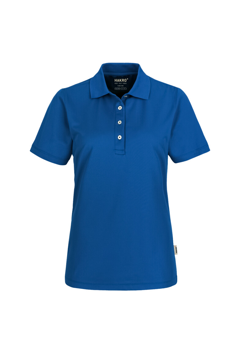 HAKRO 206 Damen Poloshirt COOLMAX® ECO in Royalblau – Vorderansicht