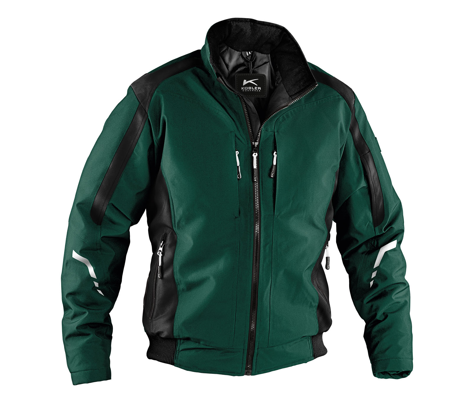 Kübler Wetterblouson in Moosgrün/Schwarz – Vorderansicht