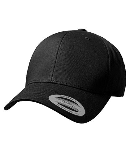FLEXFIT Curved Classic Snapback in Black – Vorderansicht