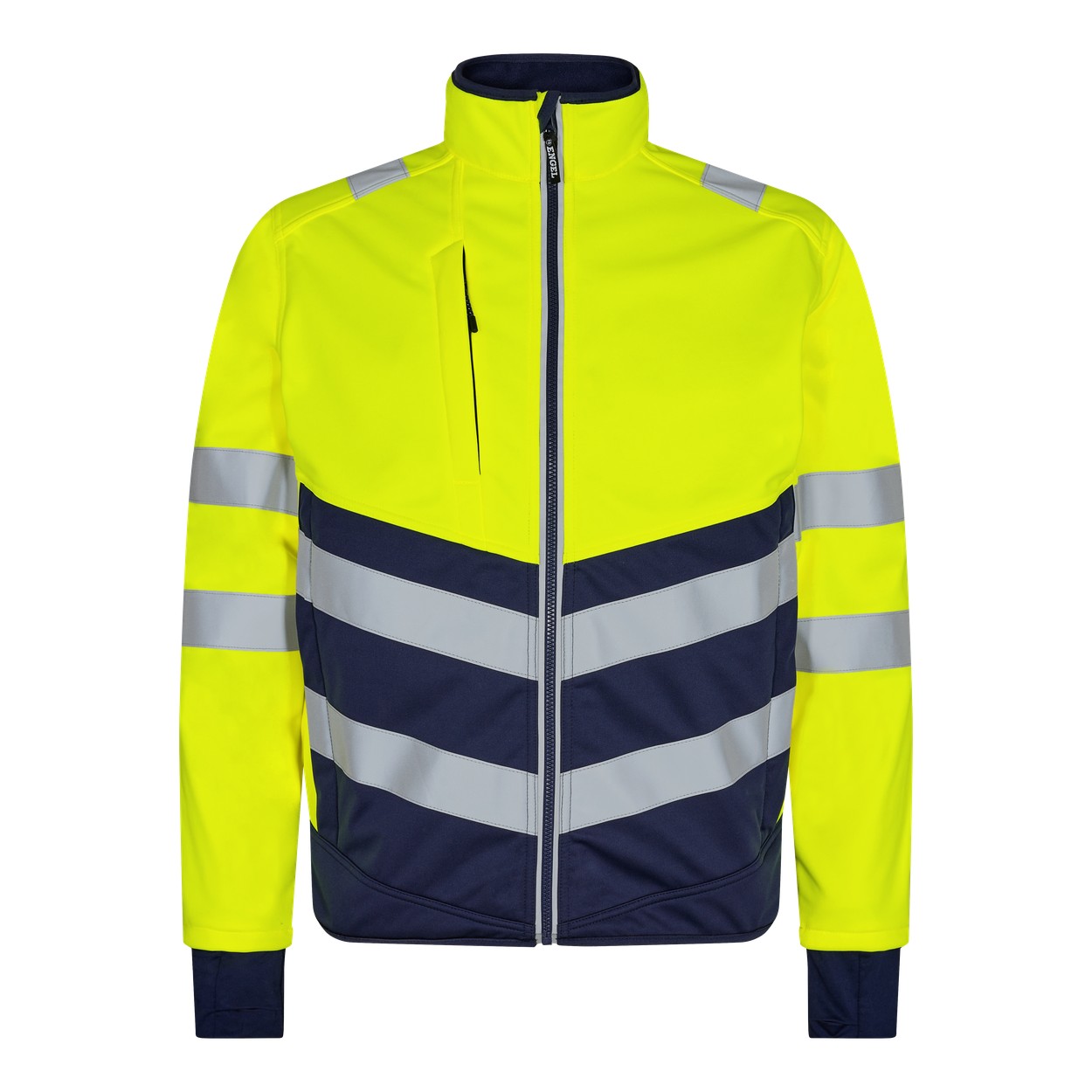 ENGEL Safety 1150-237 Softshelljacke in Gelb/Blue Ink – Vorderansicht