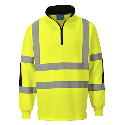 Portwest Xenon Hi-Vis Rugby Shirt in Gelb – Vorderansicht
