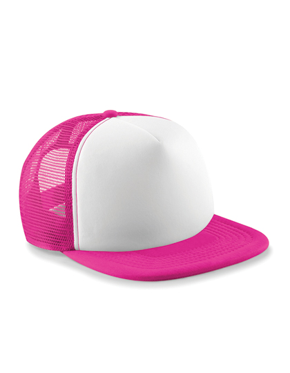 Beechfield Vintage Snapback Trucker Cap in Fuchsia/White – Vorderansicht