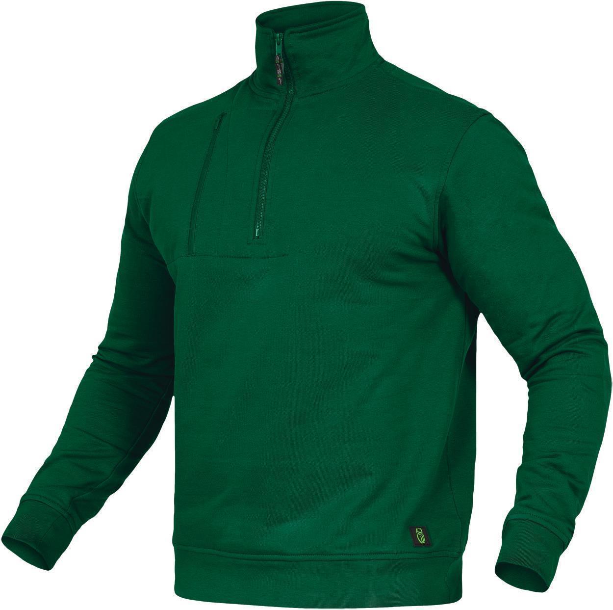 Leibwächter Zip-Sweater Paul FLEXR Flex Line in Grün – Vorderansicht