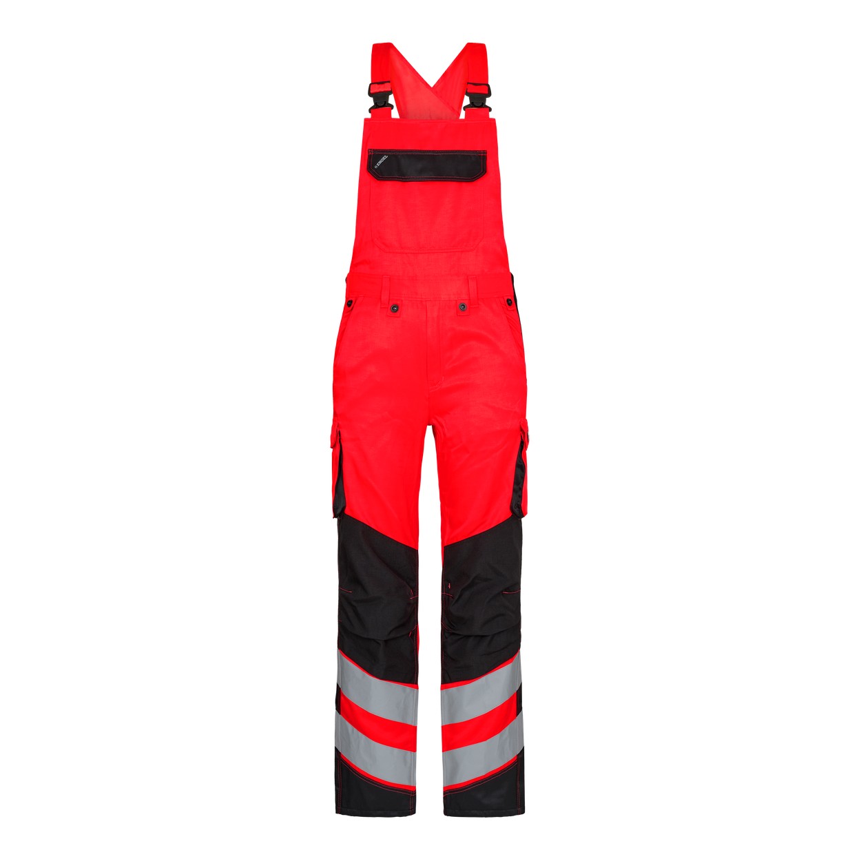 ENGEL Safety 3545-319 Light Latzhose in Rot/Schwarz – Vorderansicht