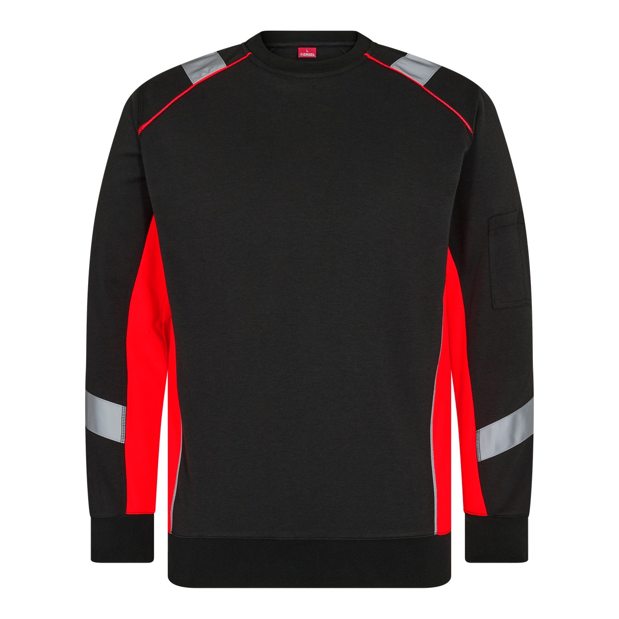 ENGEL Cargo 8871-257 Sweatshirt in Schwarz/Rot – Vorderansicht
