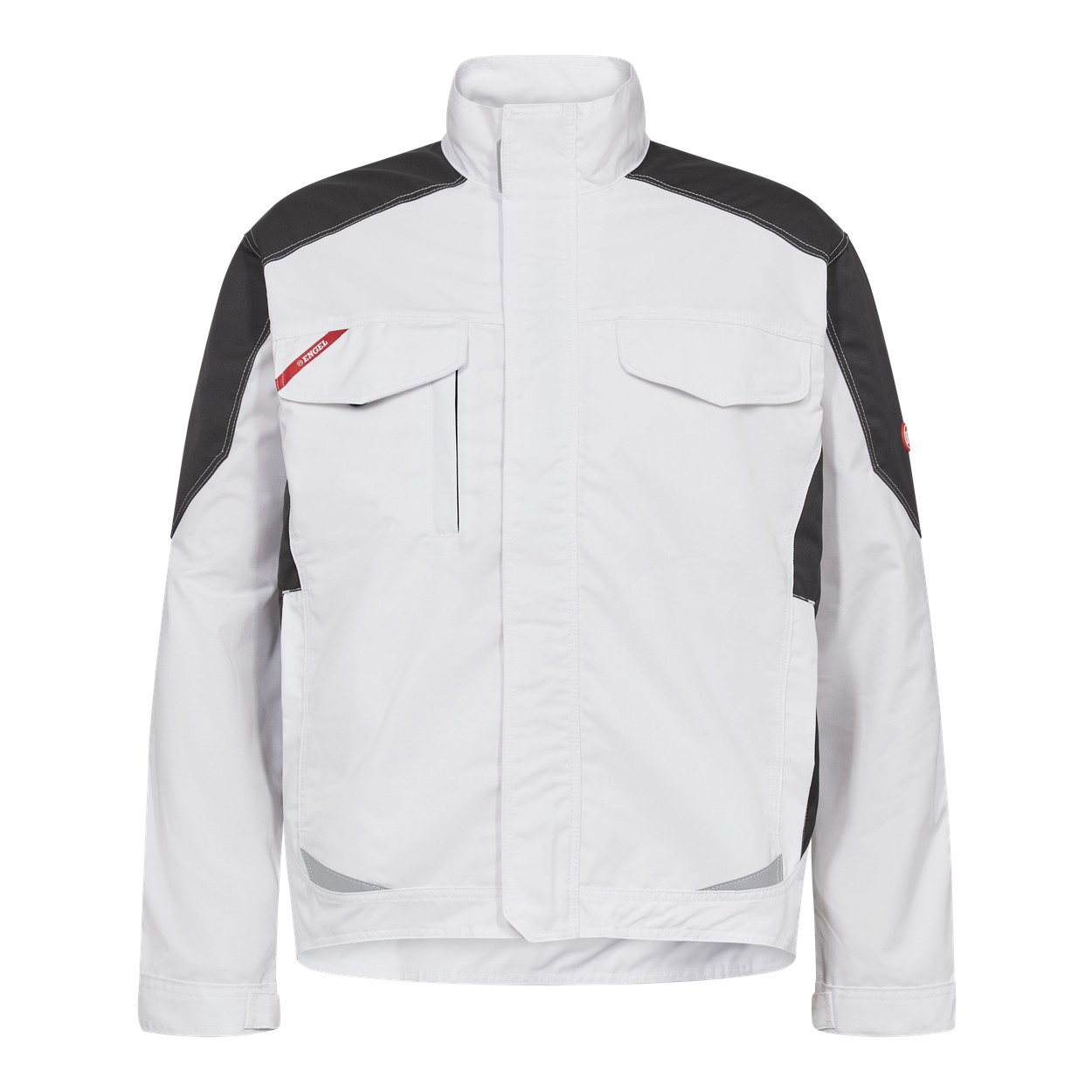 ENGEL Galaxy 1290-880 Light Arbeitsjacke in Weiss/Anthrazit Grau – Vorderansicht